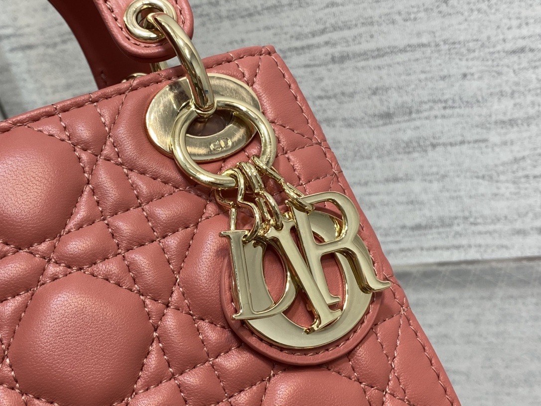 Mini Lady Dior Bag Coral Cannage Lambskin